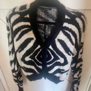 Papermoon Black and White Zebra Cardigan